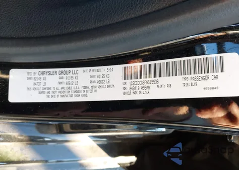 2015 Chrysler 200 C z USA, uszkodzony, nr VIN 1C3CCCCG8FN515536